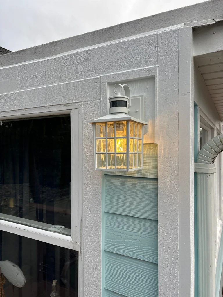 An exterior light installed in a Waldport Oregon home